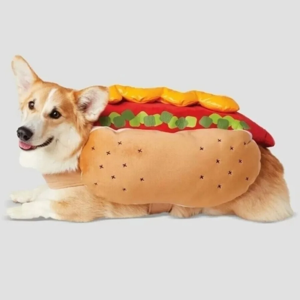 NWT Hyde & EEK! Boutique Halloween Hot Dog Pet Costume w/ Ketchup Squeek Toy New